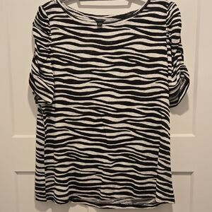 Ann Taylor Zebra Print Linen Women's Top